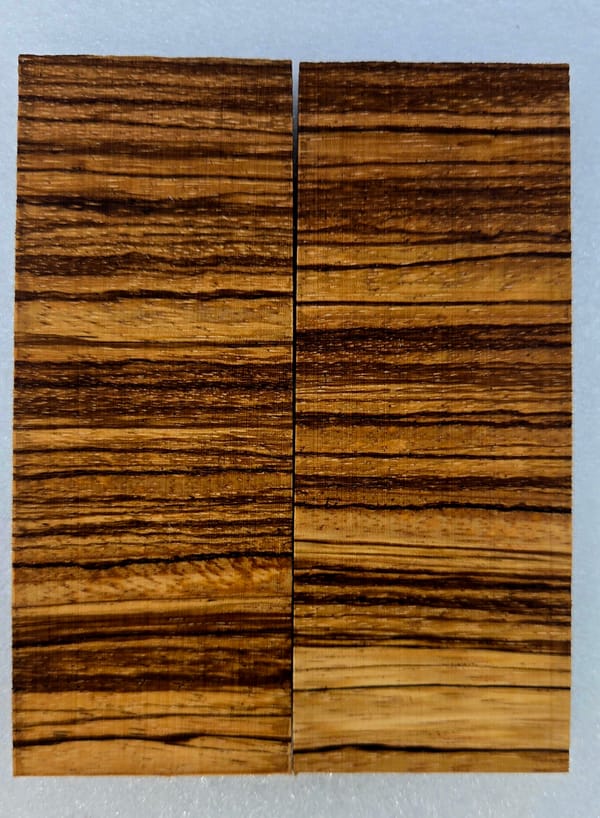 Clear Stabilized Zebrawood Knife Scales