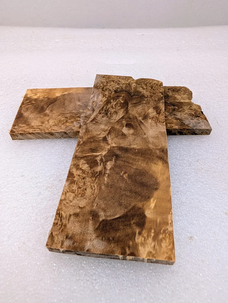 Stabilized Maple Burl Bookmatch Set (5x2x0.25)