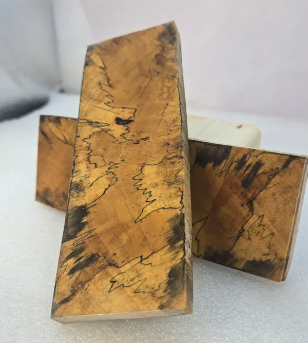 Clear Stabilized Spalted Tamarind Knife Scales Bookmatched — photo 2
