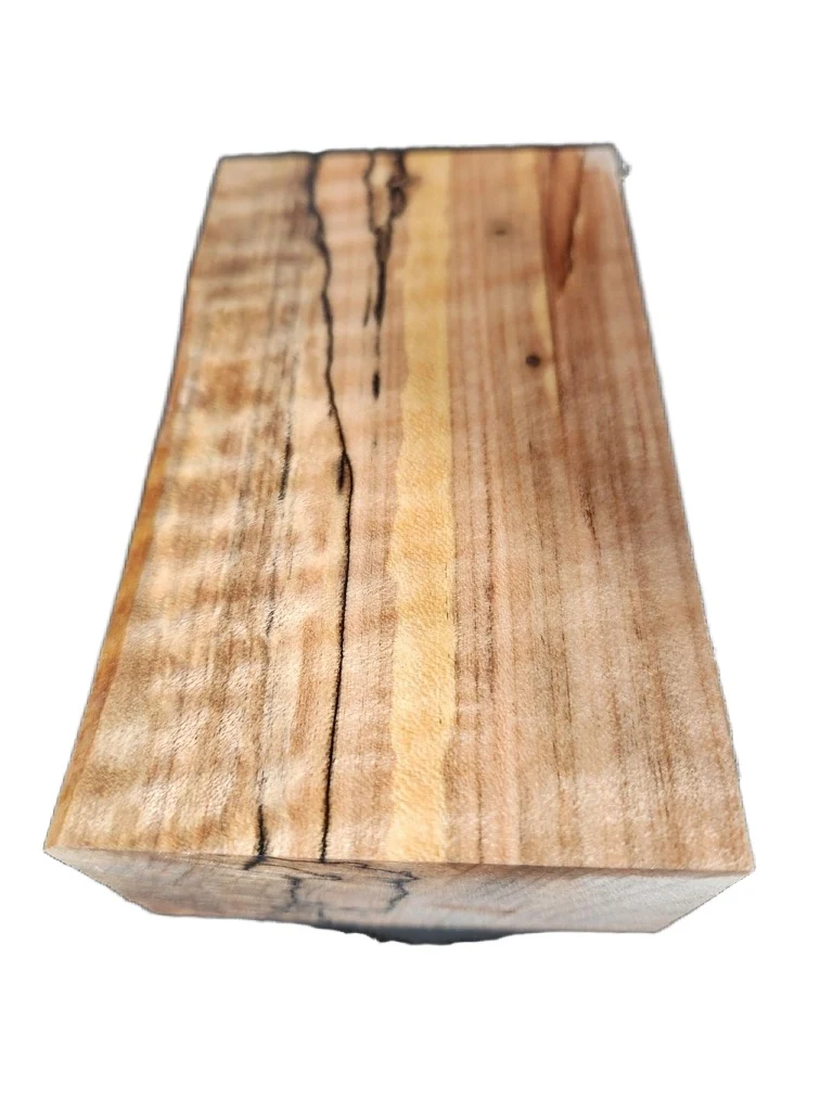Hand-Selected Stabilized Spalted Maple Knife Handle Block (5x2.875x1.625)