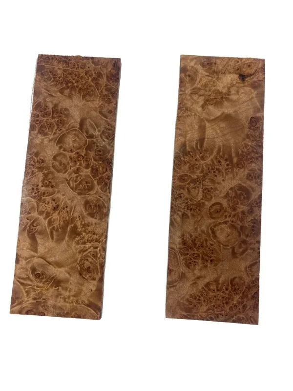 Rare Stabilized Maple Burl Knife Handle Set (6x2x0.25) — photo 3