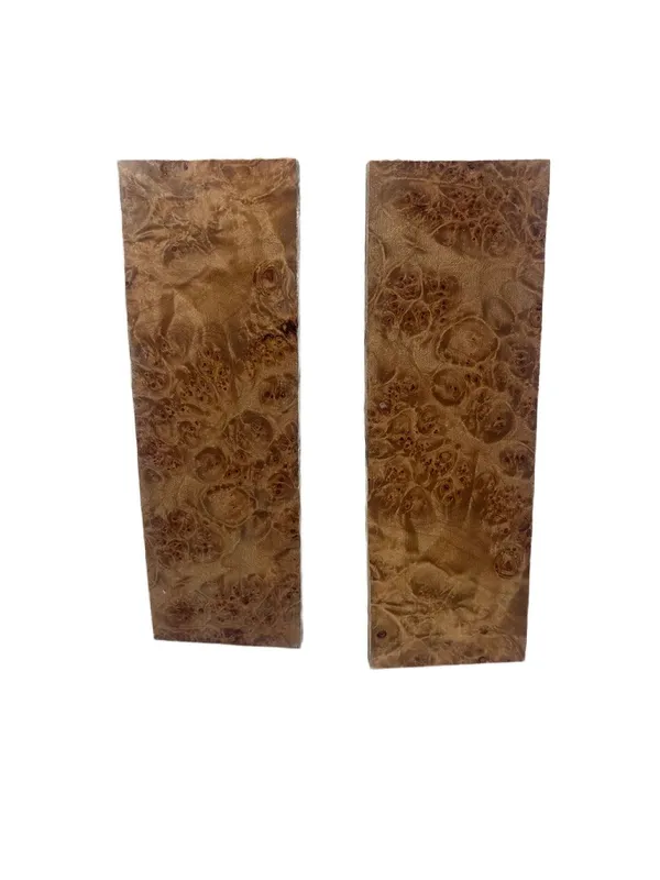 Rare Stabilized Maple Burl Knife Handle Set (6x2x0.25) — photo 2