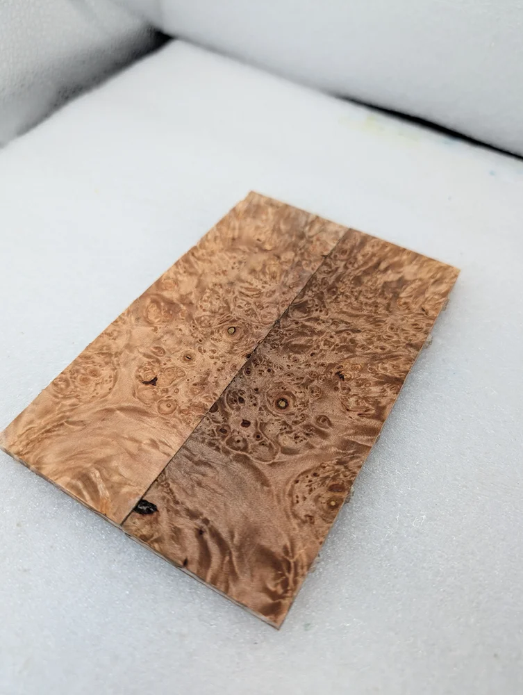Clear Stabilized Burl Maple Knife Scales