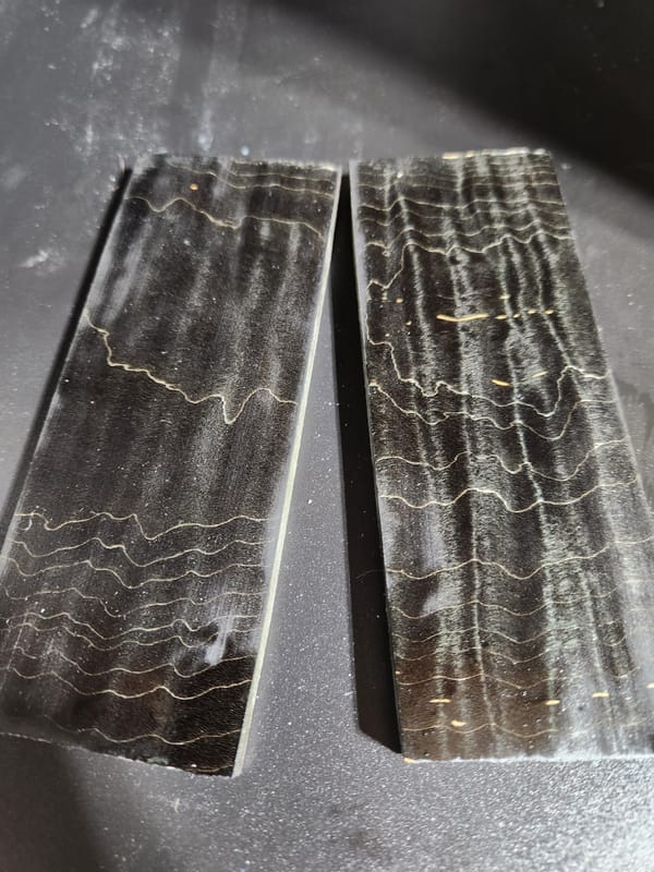 Midnight Black Stabilized Maple Knife Scales Bookmatched — photo 4