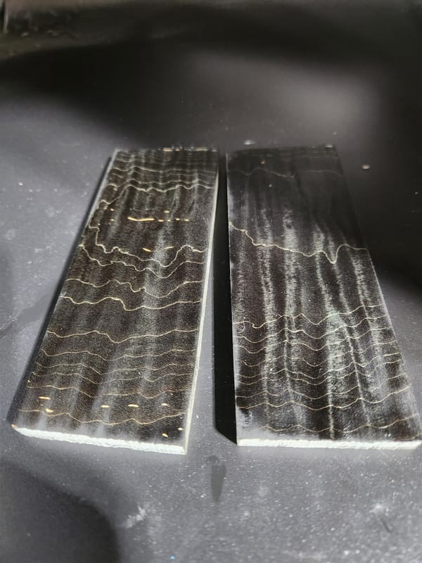 Matched Maple Knife Scales – Midnight Black Dyed (5x2x0.25)