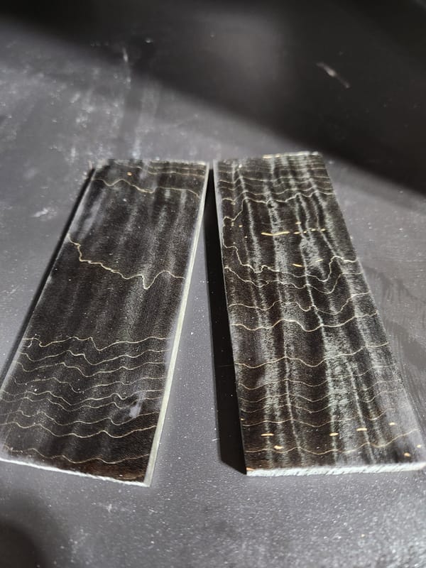 Midnight Black Stabilized Maple Knife Scales Bookmatched — photo 3