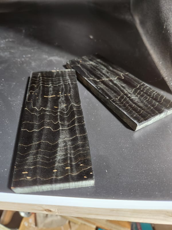 Midnight Black Stabilized Maple Knife Scales Bookmatched — photo 5