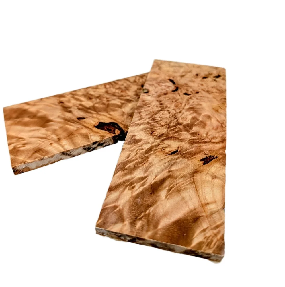 Premium Matched Stabilized Maple Burl Knife Scales (5x2x0.25)