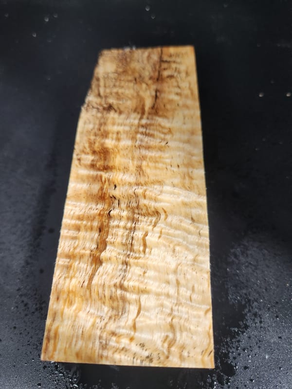 Clear Stabilized Quilted Koa Handle Block — photo 2