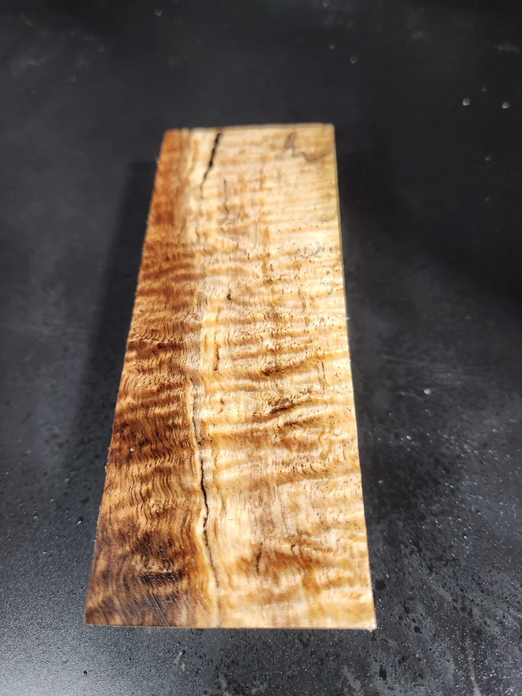 Clear Stabilized Curly Koa Handle Block