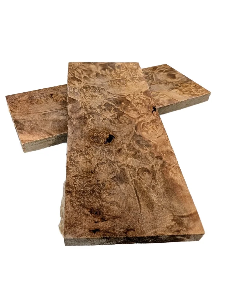 Bookmatched Stabilized Maple Burl Scale Set (5x2x0.25)
