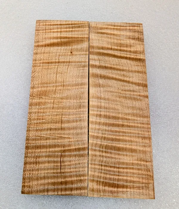 Clear Stabilized Quilted Maple Knife Scales — photo 2