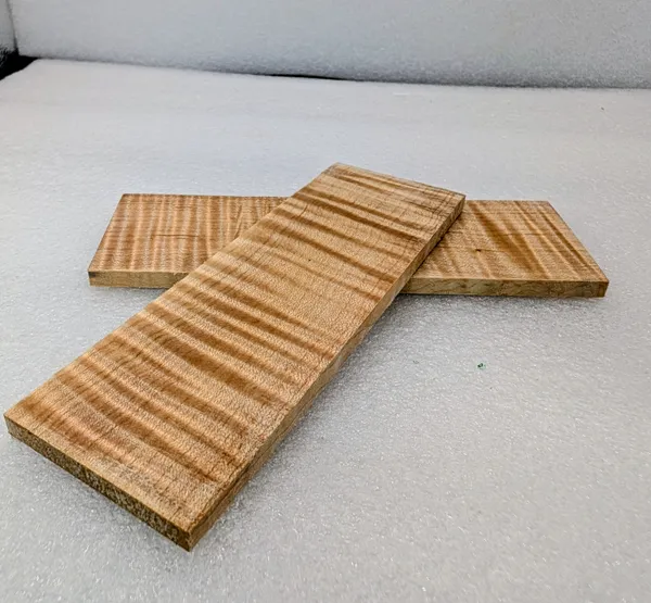 Clear Stabilized Quilted Maple Knife Scales
