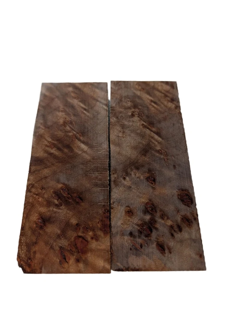Stabilized Maple Burl Bookmatched Pair (5x2x0.25)