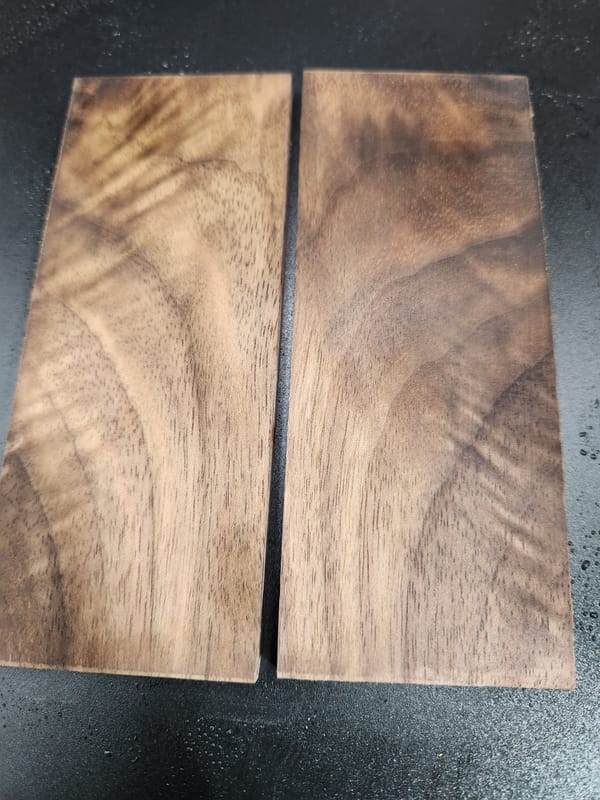 Stabilized Black Walnut Knife Scales – Wood Handles for Knives (5x2x0.25)