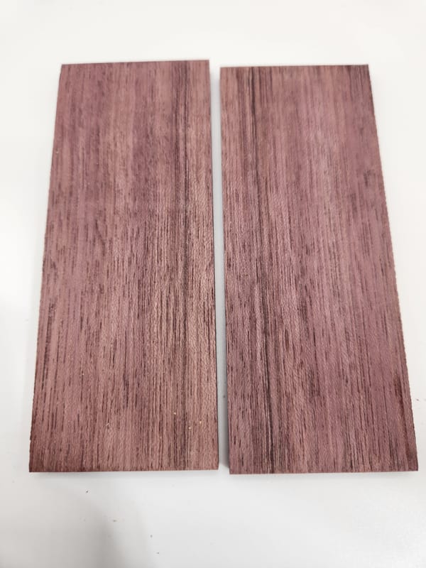 Stabilized Purpleheart Knife Scales – Wood Handles for Knives (5x2x0.25)