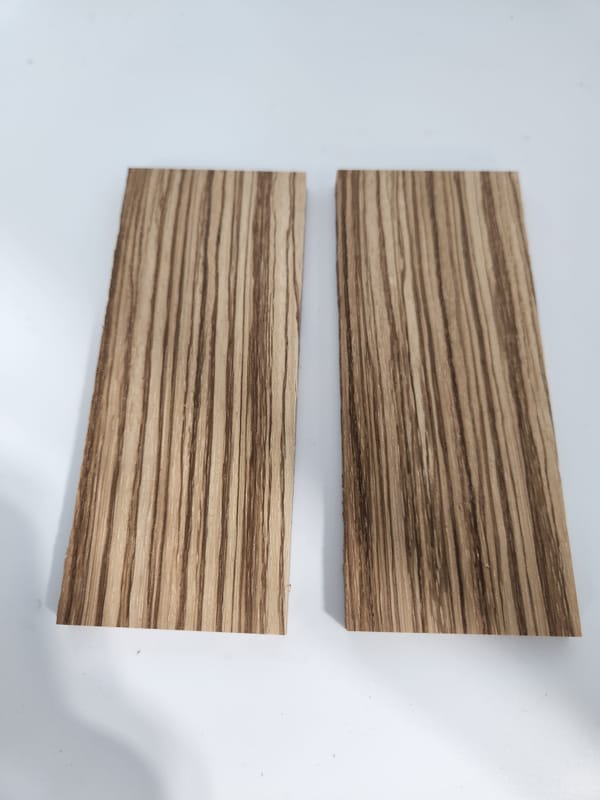Clear Stabilized Zebrawood Knife Scales Bookmatched — photo 2