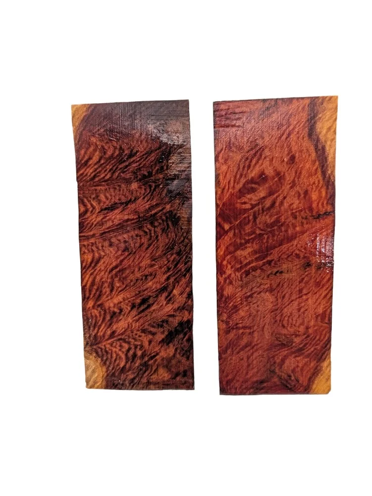Rare Stabilized Red Mallee Burl Knife Handle Set (5x2x0.25)