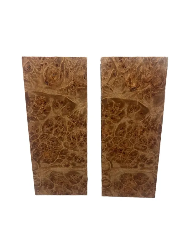 Rare Stabilized Maple Burl Knife Handle Set (5x2x0.25) — photo 2