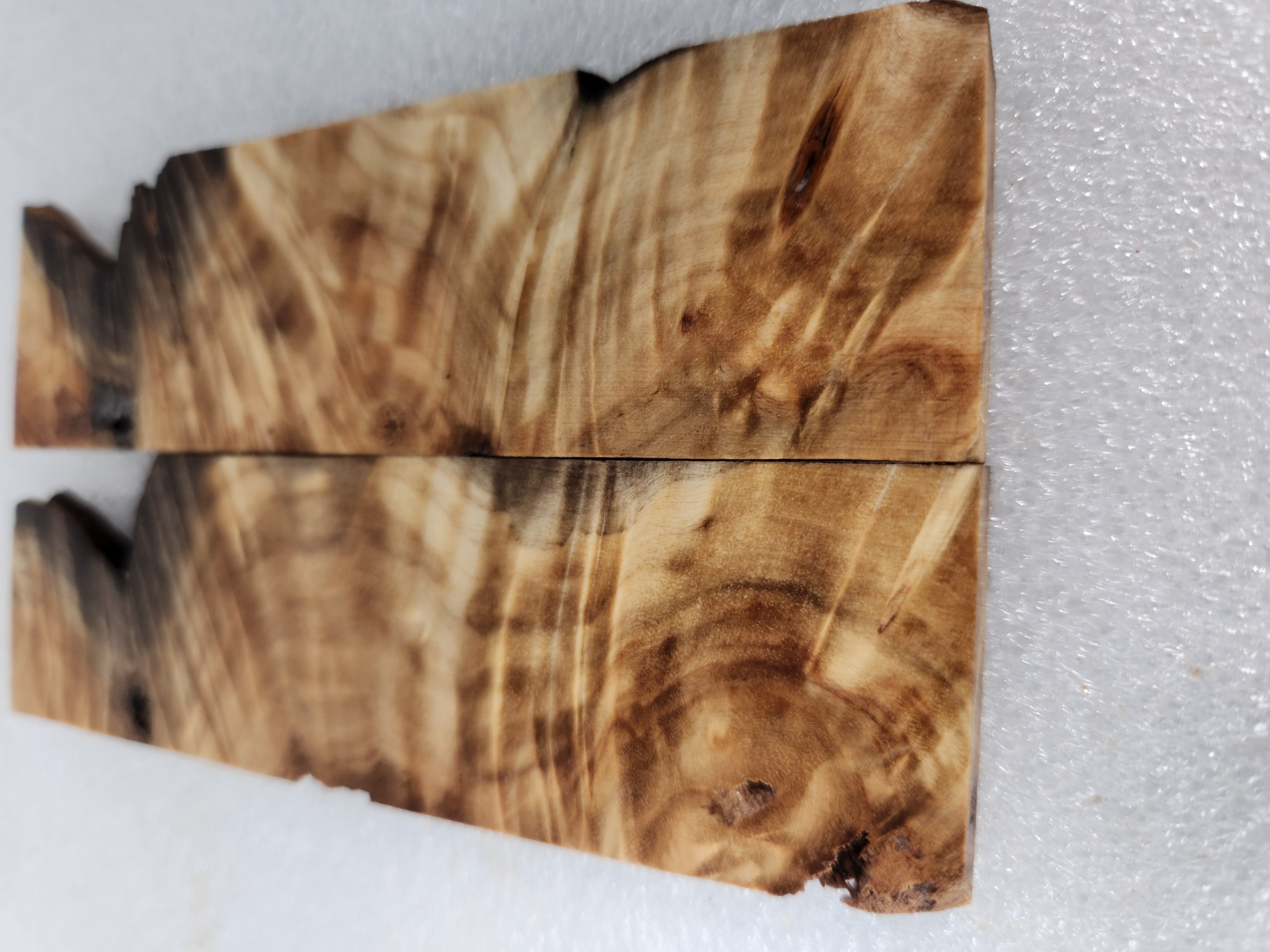 Clear Stabilized Burl Cottonwood Knife Scales — photo 2