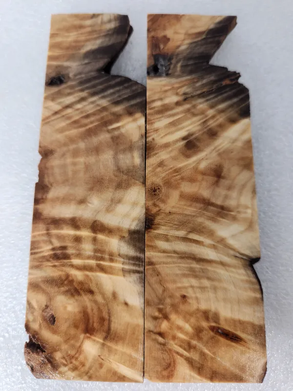Clear Stabilized Burl Cottonwood Knife Scales