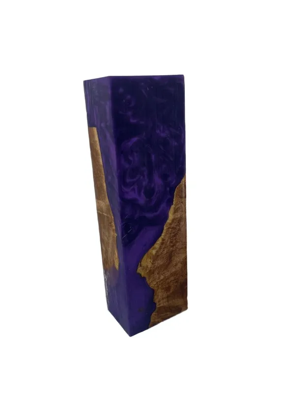 Matched Resin Purple Dyed Stabilized Maple Knife Handle Block (6x1.75x1.375) — photo 3