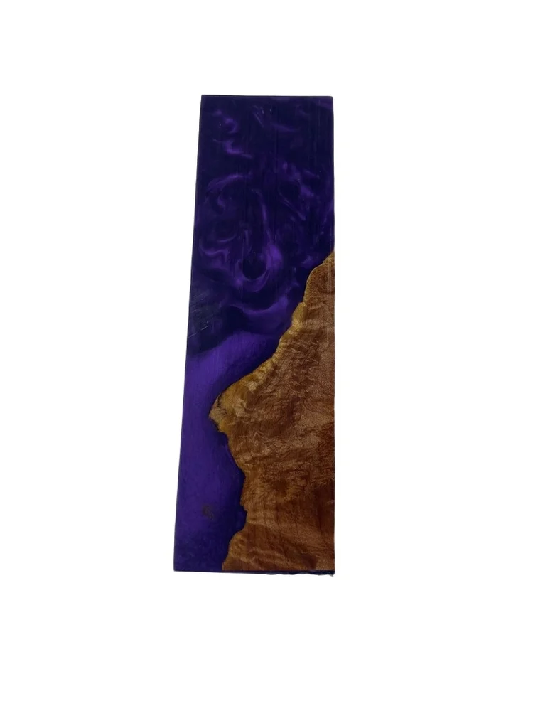 Matched Resin Purple Dyed Stabilized Maple Knife Handle Block (6x1.75x1.375)