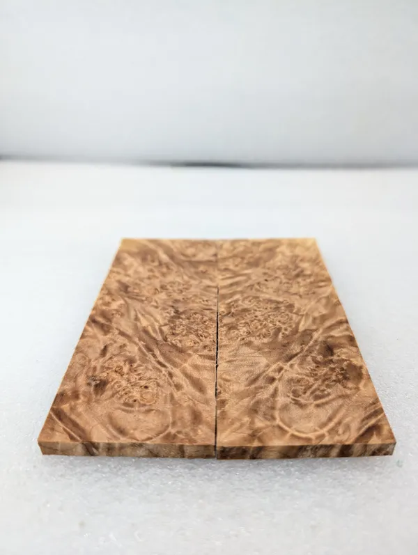 Clear Stabilized Burl Maple Knife Scales — photo 3