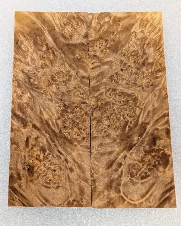 Clear Stabilized Burl Maple Knife Scales — photo 2