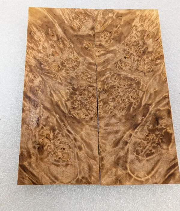 Clear Stabilized Burl Maple Knife Scales — photo 4