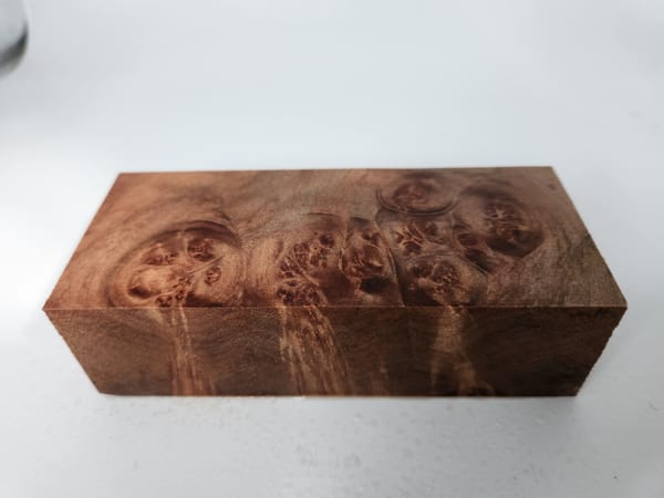 Stabilized Maple Burl Knife Handle Block – Wood Handles for Knives (5x2x1.375)