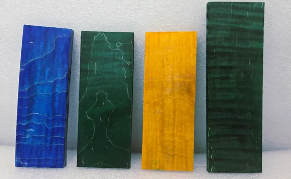 Emerald Green Stabilized Quilted Maple Knife Scales Kit — photo 4