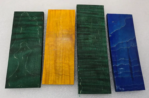 Emerald Green Stabilized Quilted Maple Knife Scales Kit — photo 3