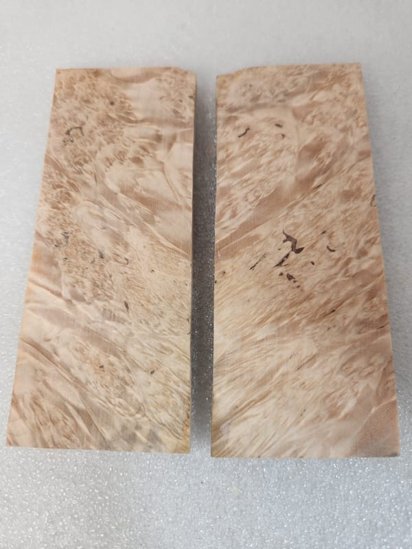 Clear Stabilized Burl Maple Knife Scales Bookmatched — photo 3