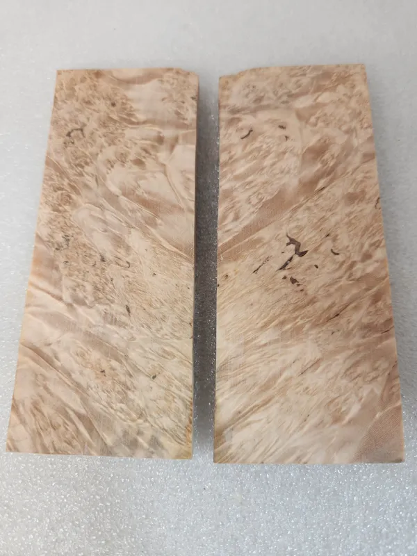 Clear Stabilized Burl Maple Knife Scales Bookmatched — photo 3