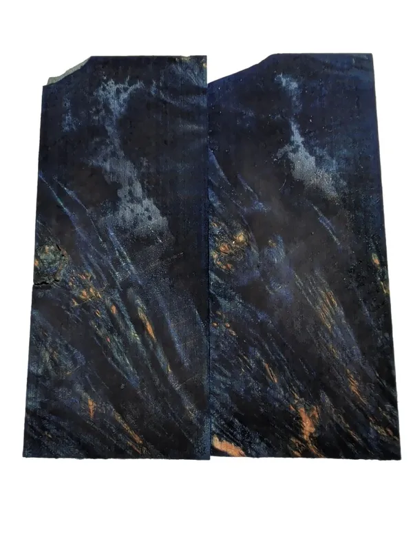Hand-Selected Electric Blue Dyed Stabilized Maple Burl Scales (5x2x0.25) — photo 1