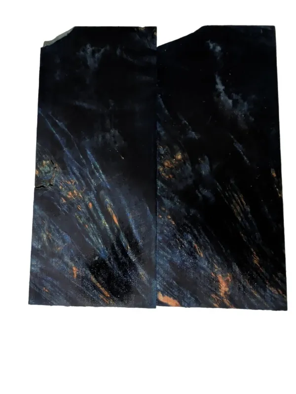 Hand-Selected Electric Blue Dyed Stabilized Maple Burl Scales (5x2x0.25) — photo 3