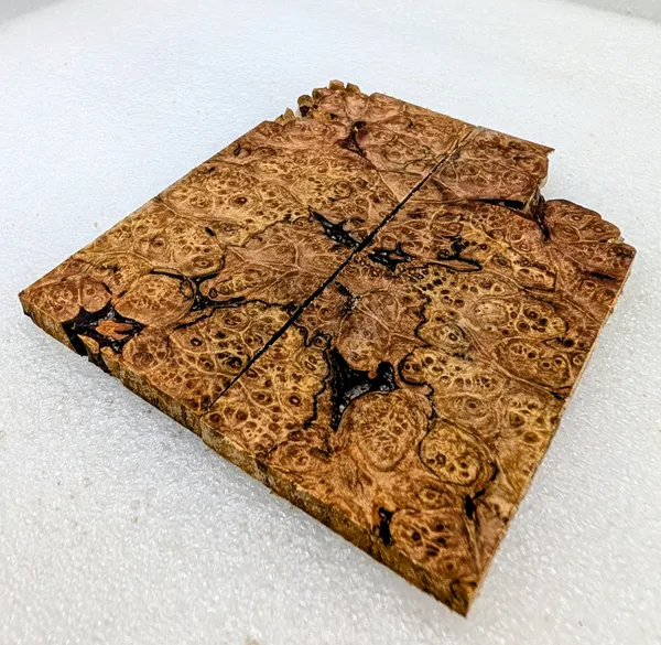 Exhibition Grade Bookmatched Stabilized Maple Burl Scales (5x2x0.25) — photo 3