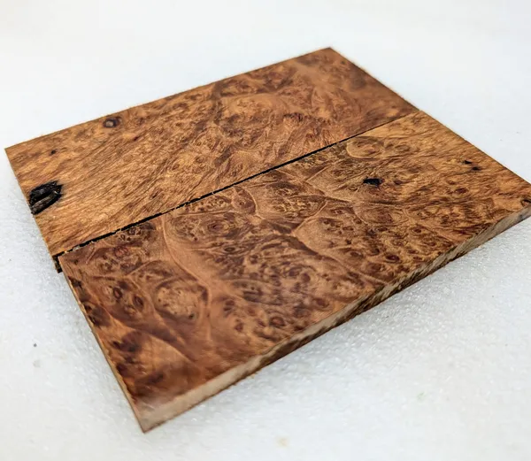 Bookmatched Stabilized Maple Burl Scale Set (5x2x0.25) — photo 2