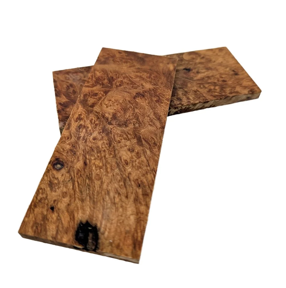 Bookmatched Stabilized Maple Burl Scale Set (5x2x0.25)