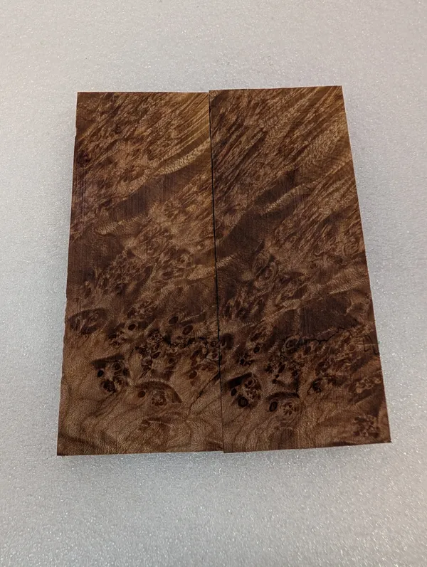 Clear Stabilized Burl Maple Knife Scales — photo 3