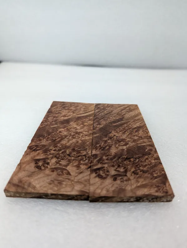 Clear Stabilized Burl Maple Knife Scales — photo 2