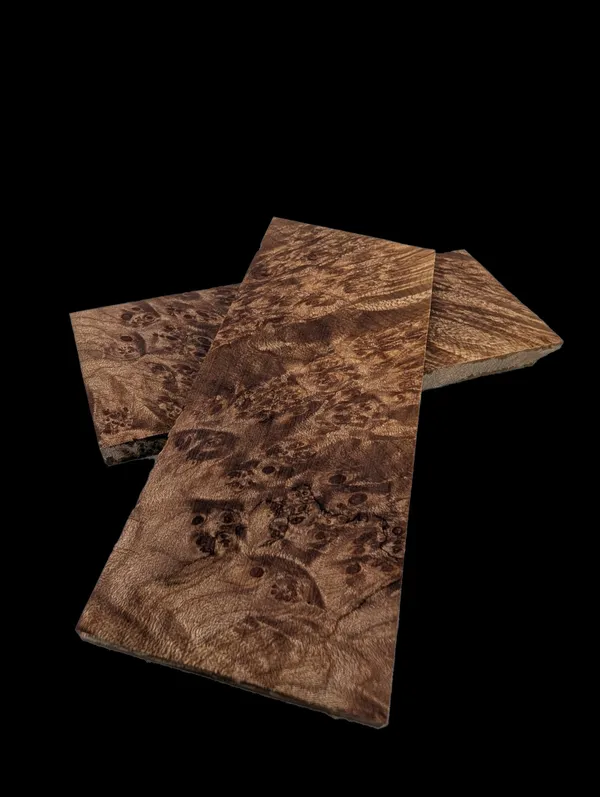 Clear Stabilized Burl Maple Knife Scales