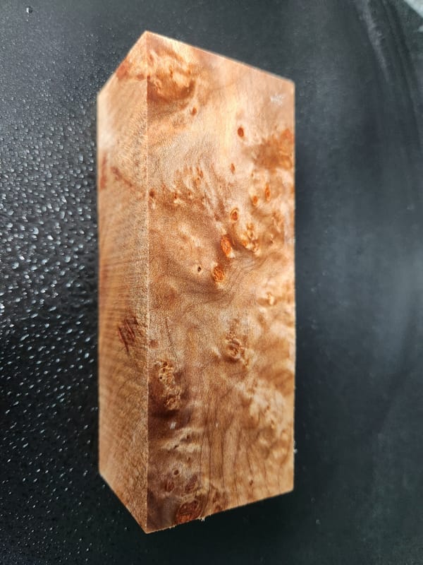 Stabilized Maple Burl Knife Handle Block – Wood Handles for Knives (5x2x1.75)