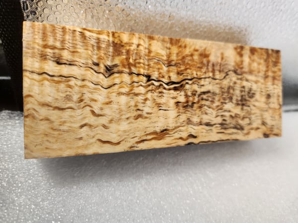 Clear Stabilized Curly Koa Handle Block — photo 3