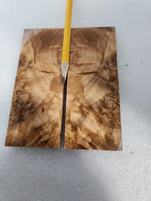 Clear Stabilized Burl Maple Knife Scales Bookmatched — photo 3