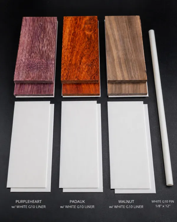 Natural Walnut, Padauk, Purpleheart Knife Scales Kit — photo 3