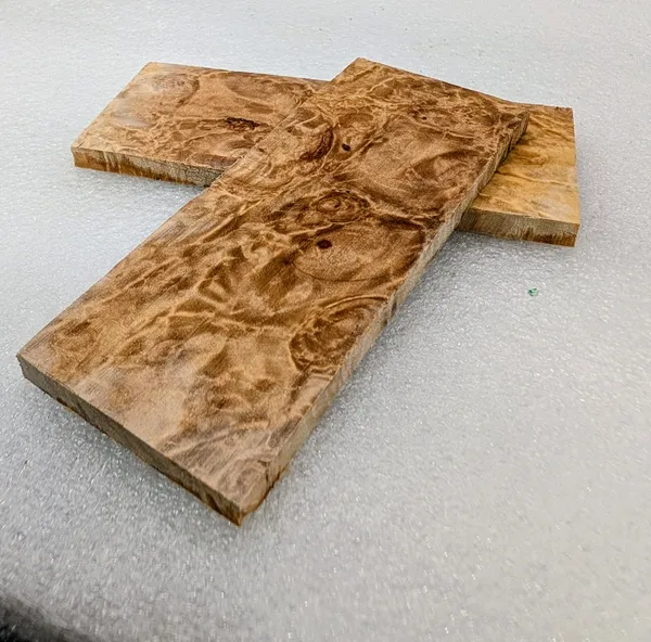 Clear Stabilized Burl Maple Knife Scales — photo 2