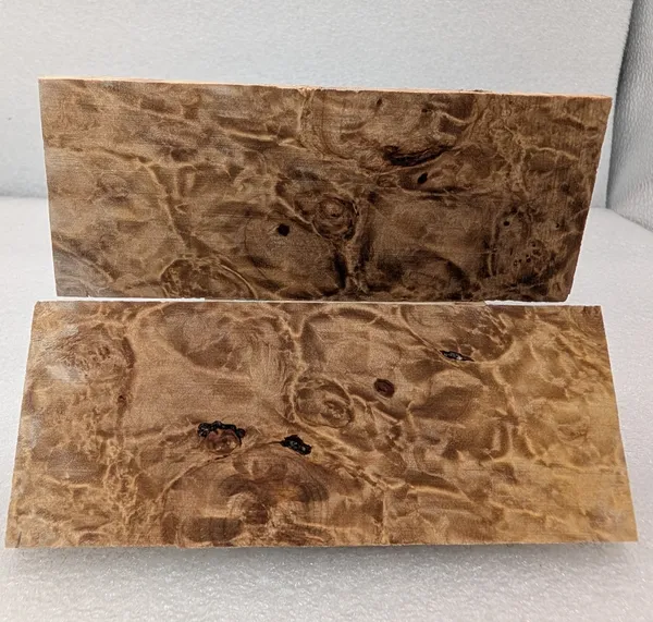 Clear Stabilized Burl Maple Knife Scales — photo 3