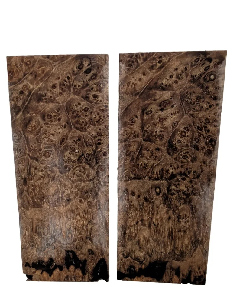 Bookmatched Stabilized Maple Burl Knife Scales (5x2x0.25)